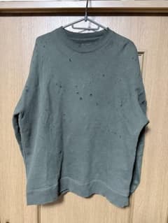 BEAMS ダメージクルーネックスウェット　Sサイズ （M相当）ダメージ加工のサムネイル