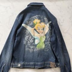 ☆美品☆ 激レア　ディズニー　デニムジャケット　バックプリント　ティンカーベル ☆美品☆ 激レア ディズニー デニムジャケット バックプリント