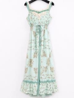 【新品タグ付】axes femme 花柄 ロング丈 ワンピース ミントグリーンのサムネイル