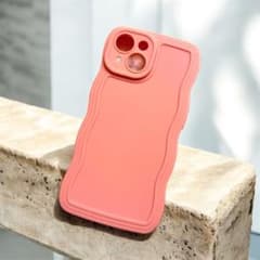 ピンク シリコン iPhoneケース 波型デザインのサムネイル