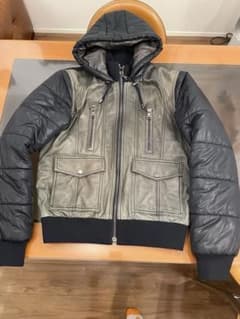 D&G レザーダウンジャケット 50 灰黒」 - メルカリ