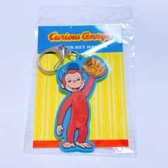 おさるのジョージ 野球 ベースボール ラバーキーホルダー スポーツのサムネイル