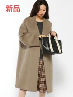 新品】JEANASiS ショートビーバーノーカラーコート ブラウン - メルカリ