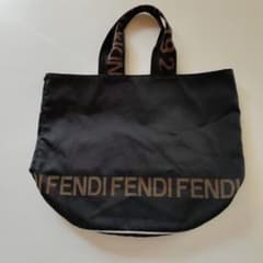 フェンディ FENDI ロゴライン キャンバス ナイロン トートバッグ