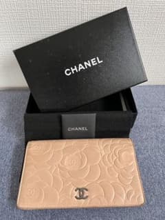CHANEL シャネル カメリア フラップ 長財布ピンクベージュココマーク箱
