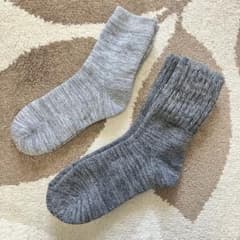 リブ編み靴下 グレー　2束セットのサムネイル