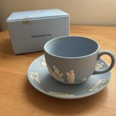 WEDGWOOD ジャスパー ブルー カップ&ソーサー 英国製 KDサイン 箱