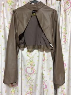 BELLE VINTAGE ブラウンレザークロップドジャケットのサムネイル