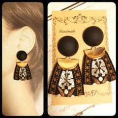 No.267 マット☆刺繍リボンタッセルピアス・イヤリングのサムネイル
