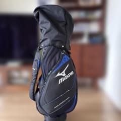 Mizuno キャディバッグ 黒と青 防水カバー付きのサムネイル