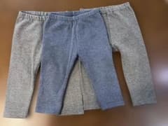 UNIQLO フリースレギンス 80cm ブルー2枚セットのサムネイル