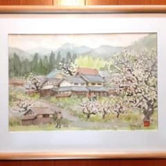 日本画の色紙額　三輪長勢「ジャワ　バリ島　デンパッサル村」 Sendico - Mercari | Japanese painting