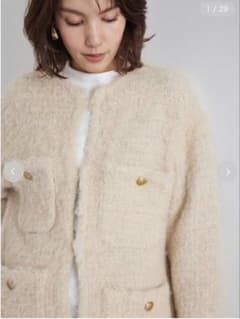 新品未使用タグ付き 金釦ラメシャギーツイードニットジャケット - メルカリ