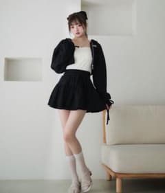 Lined ribbon ruffle skirtのサムネイル