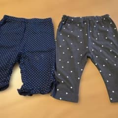 ベビーパンツ 2枚セット 90cm ドット柄 ハート柄のサムネイル