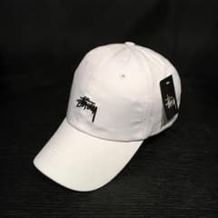 stussy ストラップ バック キャップ stock ロゴ 白のサムネイル