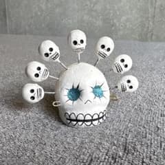 希少】メキシコ スカル オブジェ 高さ6.5cm ドクロ カラベラ 民芸品