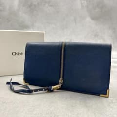 Chloé 가죽 블루 여성 긴 지갑 A637