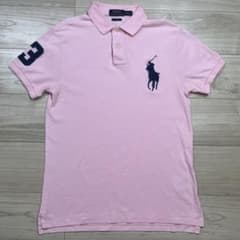 激レア♡ラルフローレン　ビッグポニー刺繍ボーダーポロシャツ　くすみピンクホワイト POLO RALPH LAUREN（ポロ・ラルフローレン） ラルフローレン RALPH
