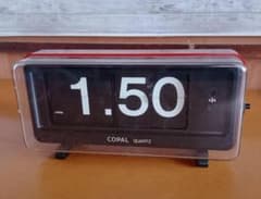 COPAL パタパタ時計 QG-870 動作品 赤 レッド 日本製 昭和レトロ