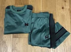 美品！ Needles セットアップ 上S 下M グリーン✖️パープル　レディース 美品！ Needles セットアップ 上S 下M グリーン✖️パープル