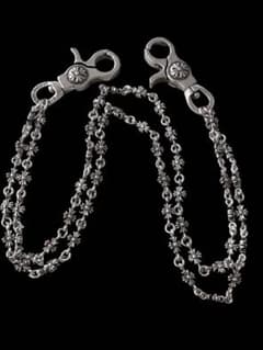 ウォレットチェーン「ダブル クリップ シルバー 925刻印 クロス - メルカリ