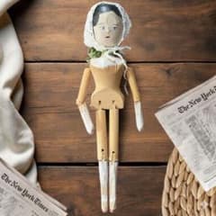 ペグドール アンティーク ウッデンドール 木製人形 イタリア 希少】ペグドール 優しい表情 アンティーク ウッデンドール 木製人形
