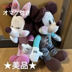 タグ付き【美品】ミッキー&ミニー　ルビー&ミントショコラペアぬいぐるみ