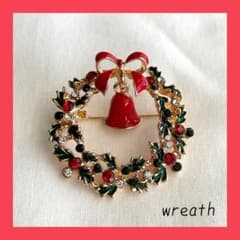 ブローチ リース クリスマス ビジュー ゴールド プレゼント