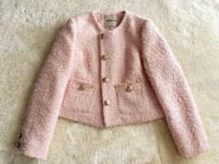 新品✨️Apuweiser-riche クロップド ツイードジャケット ピンク 2のサムネイル