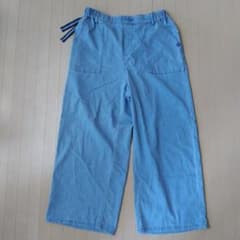 Shimamura Easy Pants, Elastic Waist, Accent Drawstring, Blue Jeans
