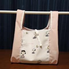 スヌーピー ジェラートピケ ハンドメイド コンビニ弁当用エコバッグのサムネイル