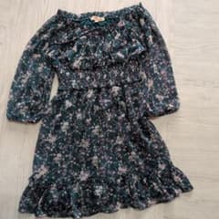 Blush 花柄ダークグリーンワンピース 10Tのサムネイル