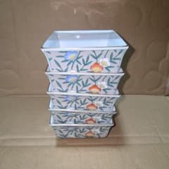 花柄 スクエア小鉢 5客セット