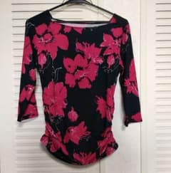 【前開き】新品　MサイズJoan社交ダンス　花柄パネルプリントカットソーｊ030 社交ダンス レッスンウェア トップス 花柄 ジョアン JOAN - メルカリ