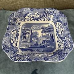 Spode 블루 이탈리안 스퀘어 그릇