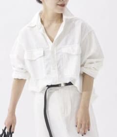 【美品】プラージュPlage Dobby綿100長袖 白シャツビックシャツ 美品】プラージュPlage Dobby綿100長袖 白シャツビックシャツ即発送