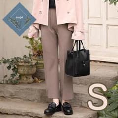 秋色 プチプラのあや dearful セミフレアパンツ S ブラウン しまむら