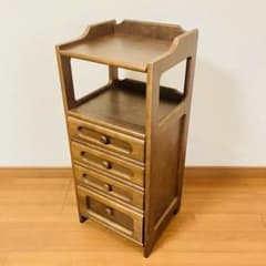 美品】karinoku カリモク 4段引き出し 電話台 チェスト キャビネット