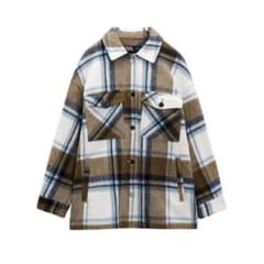 ZARA チェック柄シャツ ジャケット 長袖 秋冬 M 8682/190/080のサムネイル