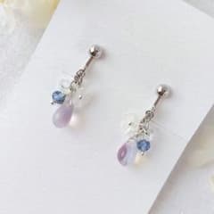 しずく ＊ チェコビーズ 花 ハンドメイドイヤリング　ピアス　FS017のサムネイル