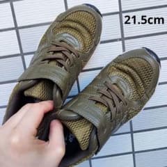 瞬足 スニーカー 21.5cm  カーキ！！    試し履きのみ！のサムネイル