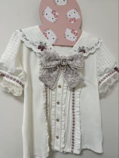 LIZLISA ストロベリー刺繍セーラーリブブラウス ピンクのサムネイル