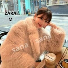 新品＊ZARA フェイクファーコート M エクリュ - メルカリ