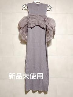 スナイデル SNIDEL 新品タグ付き チュールビスチェ ニットワンピースのサムネイル