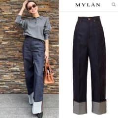 未使用美品 美脚効果ナンバーワン神パンツ MYLAN ロールアップデニム 