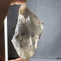 【綺麗な黒い針】ブラックトルマリンインクォーツ 原石 約208g 天然石のサムネイル