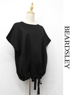 J482/美品 BEARDSLEY バックレースリネンブラウス フレンチスリーブ