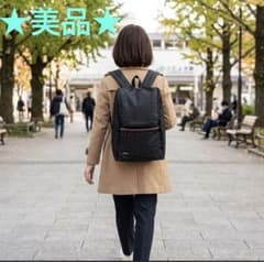 ★美品★ FAUCHON リュック バックパック ロゴ柄 ブラック ピンク - 5