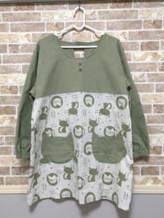 猫柄 割烹着 エプロン 保育士 スモックのサムネイル